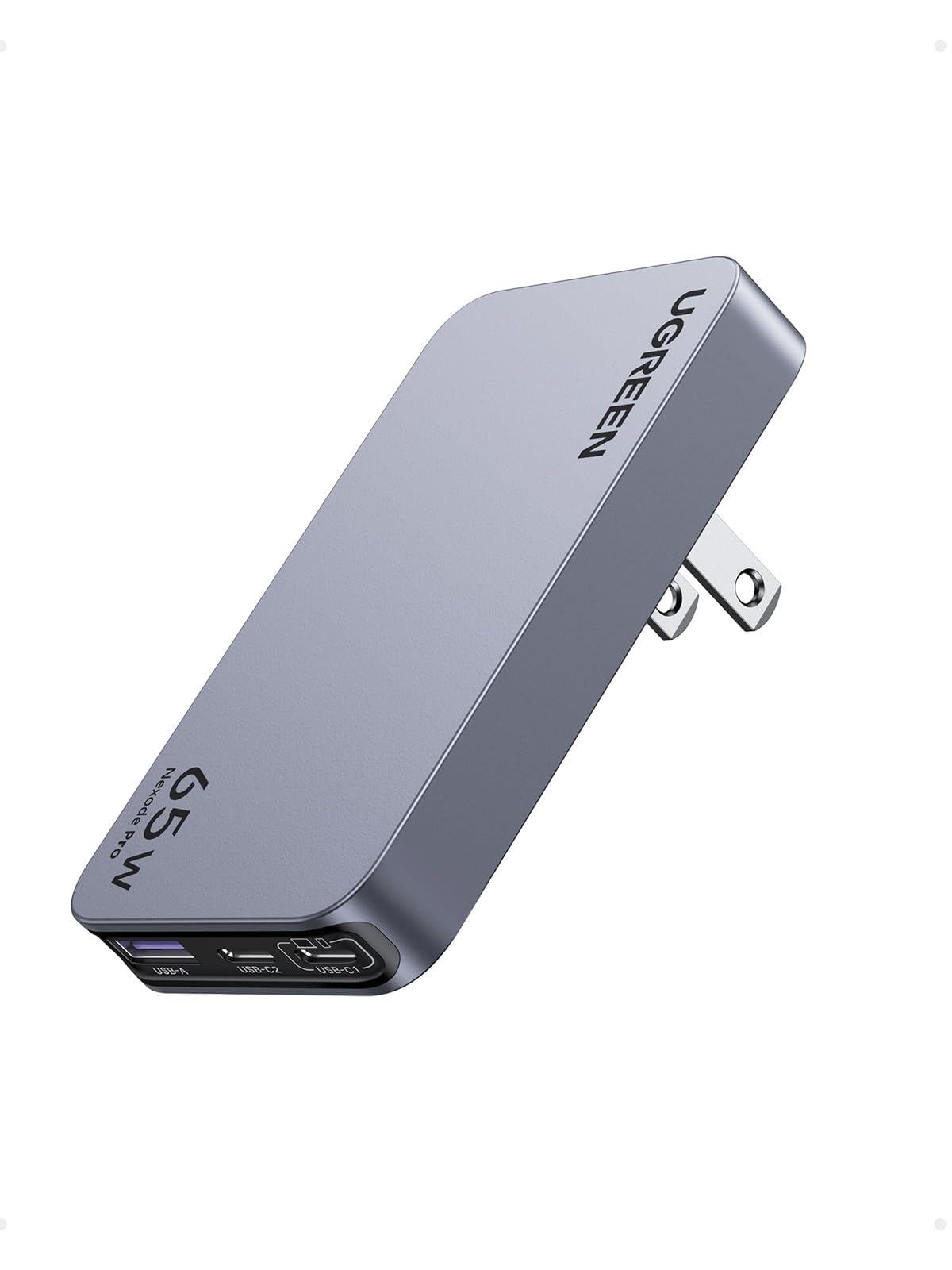 Amazon | UGREEN NexodePro 充電器 当社比超薄15mm 65W Type-C 2C1A 3